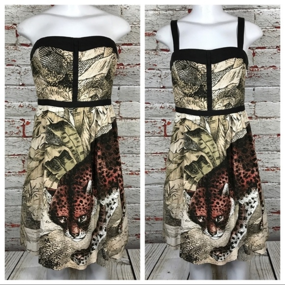 Anthropology leopard dress brown size 0